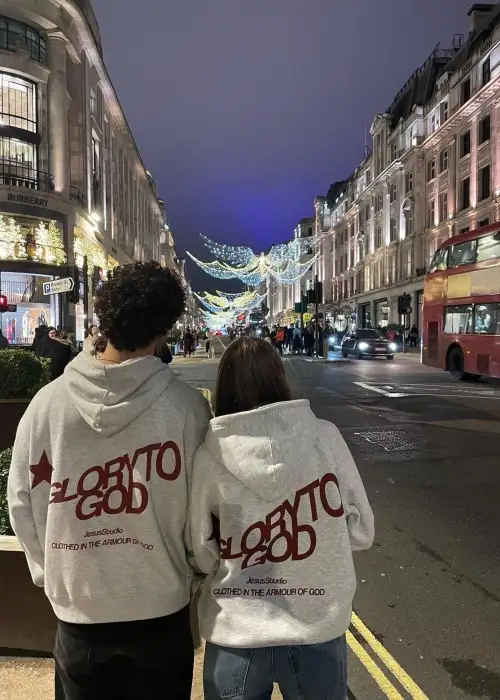 Grey Sırt Gloryto God Sweatshirt