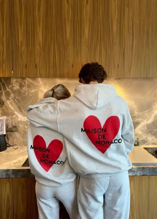 Grey Sırt Heart Maıson Sweatshirt