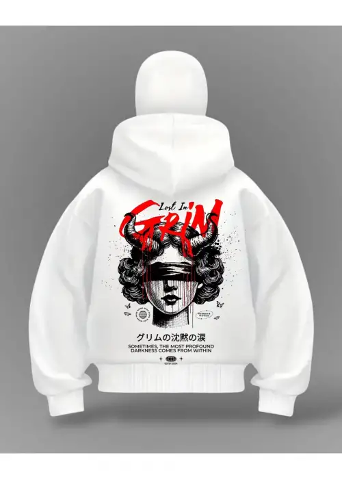 Grin Detail Full Mask Oversize Hırka