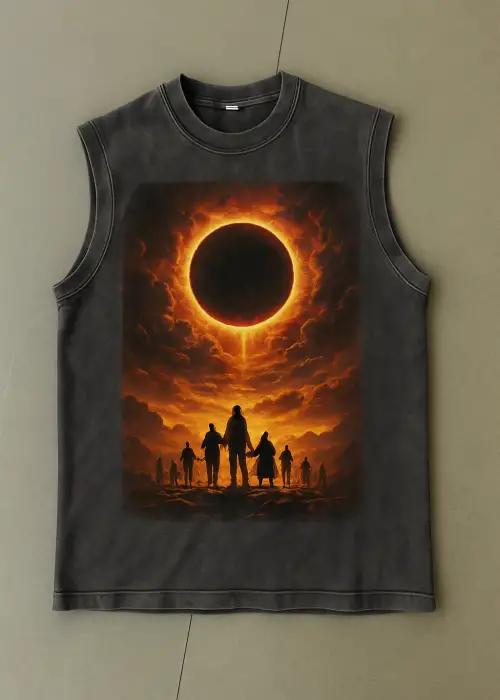 Güneş Atlet Bisiklet Yaka Yıkamalı Vintage Unisex Oversize