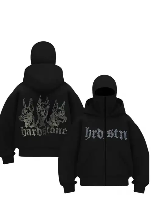 Hardstone Parıltılı Taşlı Maskeli Sweatshirt Hırka