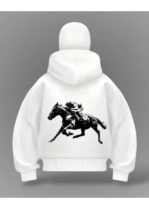 Horse Detail Full Mask Oversize Hırka