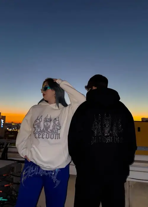 Doberman Taşlı Oversize Premium Sweatshirt