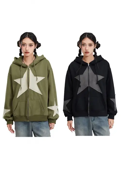 Yıldız İşlemeli Şardonlu Kol Detay Yıldız Hırka