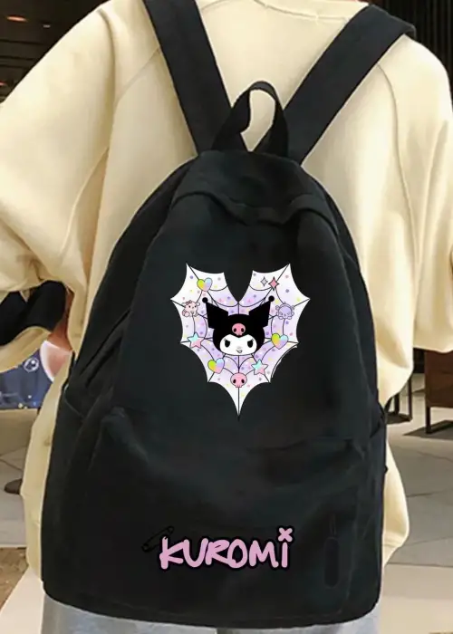 Kuromi Baskılı Sırt Okul Çantası
