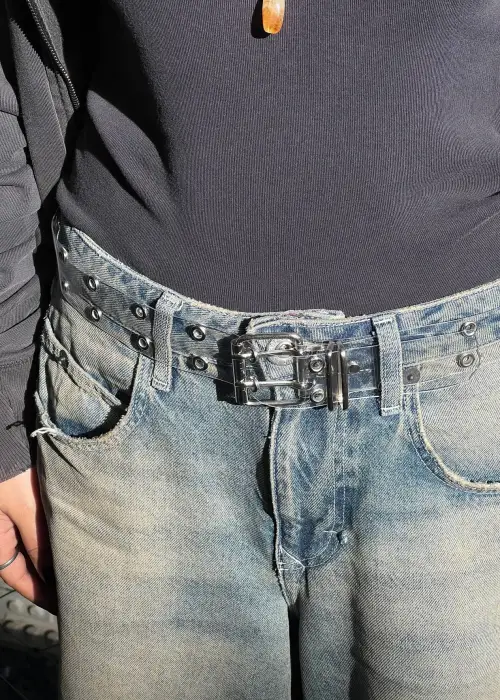 Kuş Gözlü Şeffaf Kemer