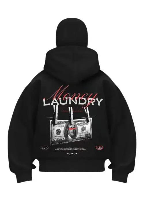Laundry Baskılı Siyah Samuray Kar Maske Sweatshirt Hırka