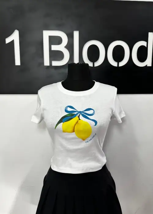 Limon Baskılı Crop Top – Fresh & Fun Y2K Stili