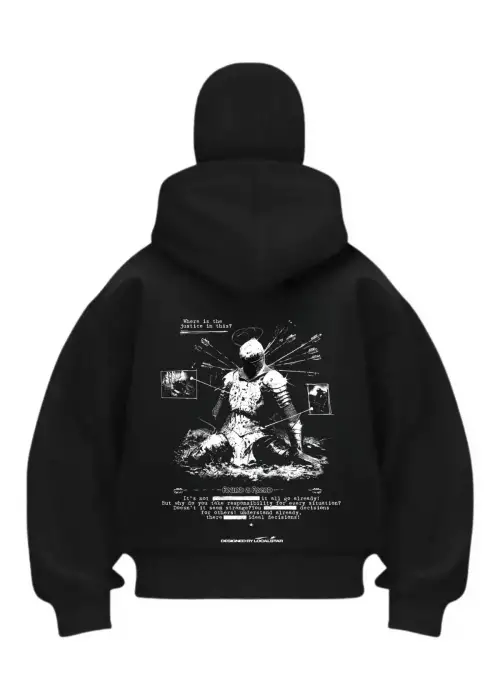 Lose Knight Siyah Samuray Kar Maske Sweatshirt Hırka