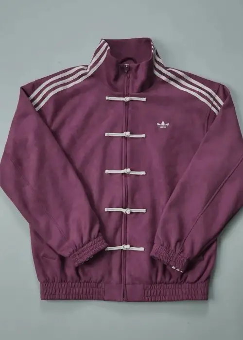 Mor Çizgili Retro Armor Oversize Unisex Ceket