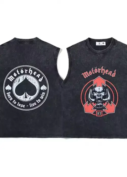 MötörHead Baskılı Vintage Unisex Oversize Yıkamalı Atlet