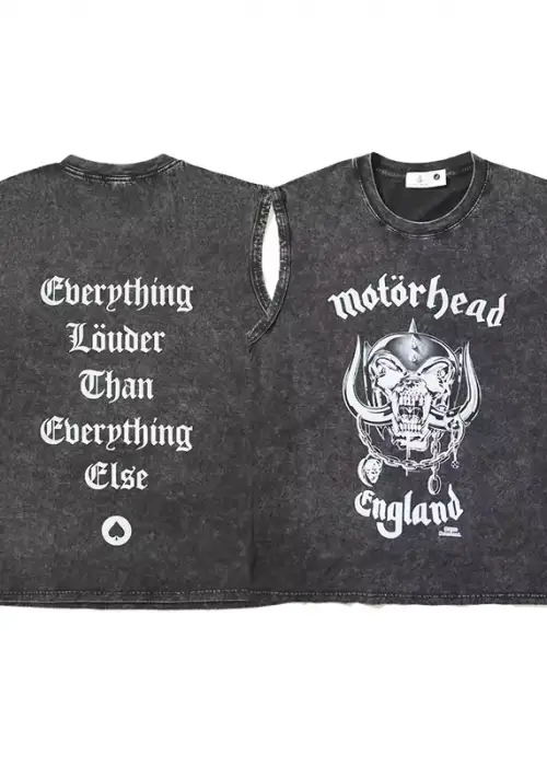 MötörHead England Baskılı Vintage Unisex Oversize Yıkamalı Atlet