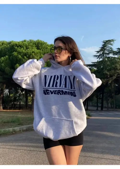 Nirvana Oversize Gri Sweatshirt