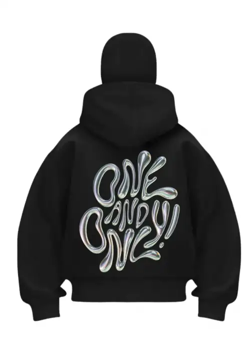 One Candy Baskılı Siyah Samuray Kar Maske Sweatshirt Hırka