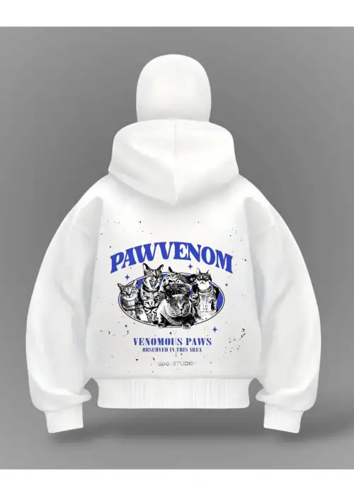 Paw Venom Cats Detail Full Mask Oversize Hırka
