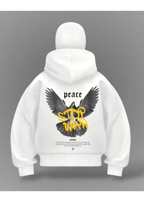 Peace War Detail Full Mask Oversize Hırka