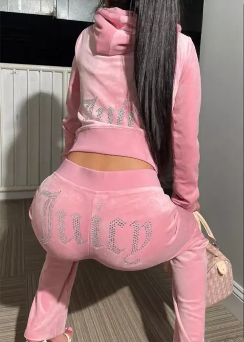 Pembe Juicy Kadife Takım