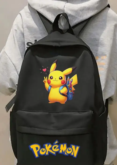 Pikachu Baskılı Okul Dershane Kurs Sırt Çantası