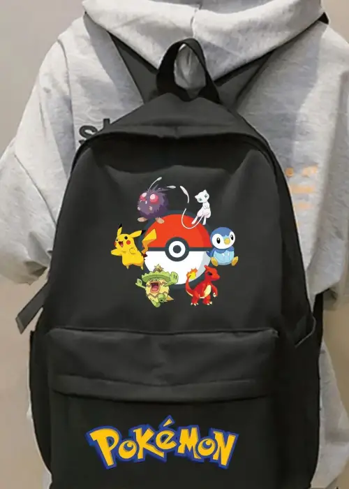 Pokemon Pikachu Baskılıı Okul Dershane, Kurs Sırt Çantası