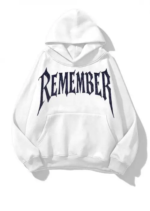 Remember Mavi Taş Baskılı Oversize Unisex Kapüşonlu Sweat