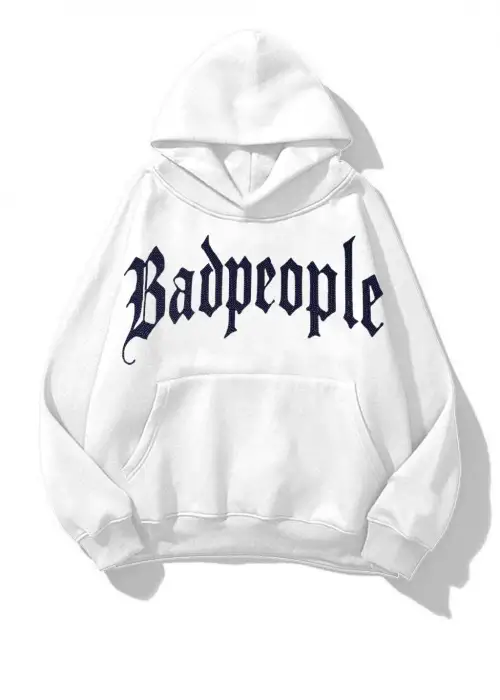 BadPeople Mavi Taş Baskılı Oversize Unisex Kapüşonlu Sweat