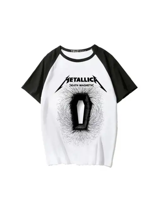 Rock Serisi Metallica Death Magnetic Baskılı Unisex Oversize T-Shirt