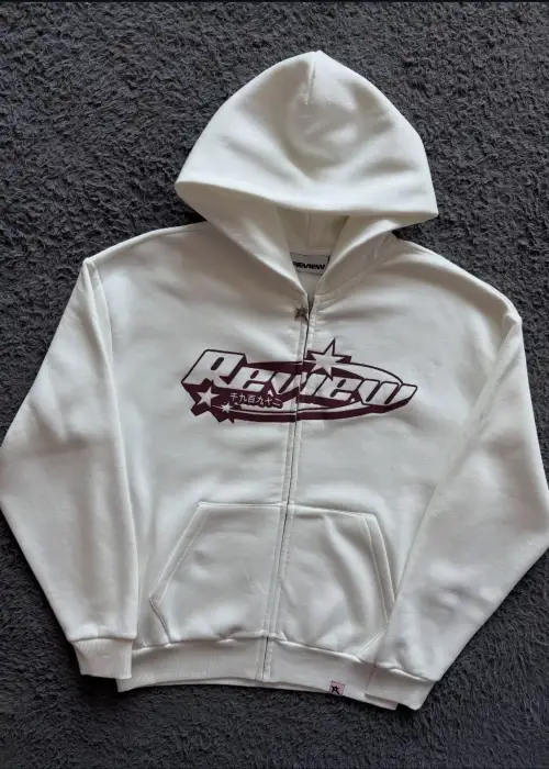 RVW Logo Baskılı Premium Full-Zip Kapüşonlu Sweatshirt