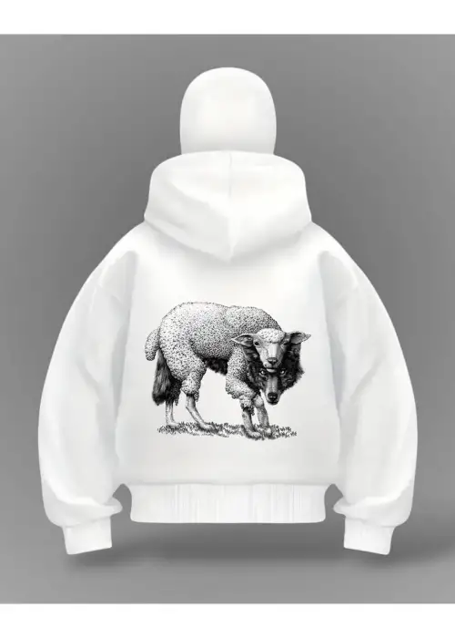 Silent Wolf Detail Full Mask Oversize Hırka