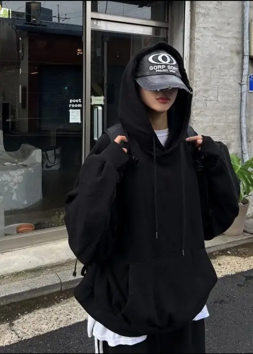 Siyah 3 İplik Oversive Sweatshirt