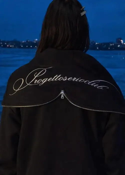 Siyah Baskılı Midnight Zip Jacket