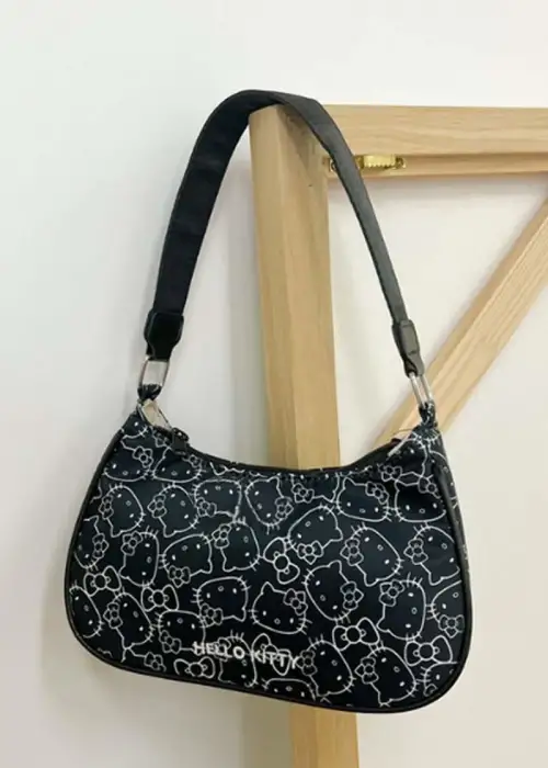 Siyah Hello Kitty Lolita Kol Çantası