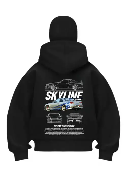 SkyLine Siyah Samuray Kar Maske Sweatshirt Hırka