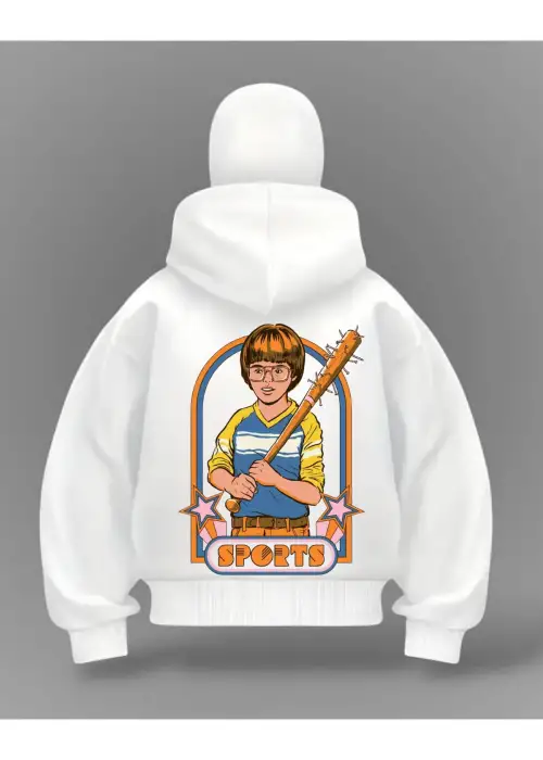 Sports Childrien Detail Full Mask Oversize Hırka