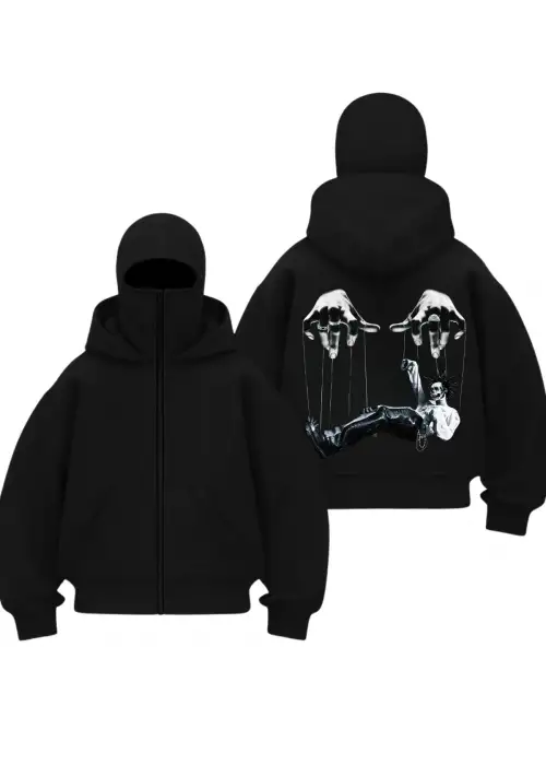 Terassis Cry Baskılı Siyah Samuray Kar Maske Sweatshirt Hırka