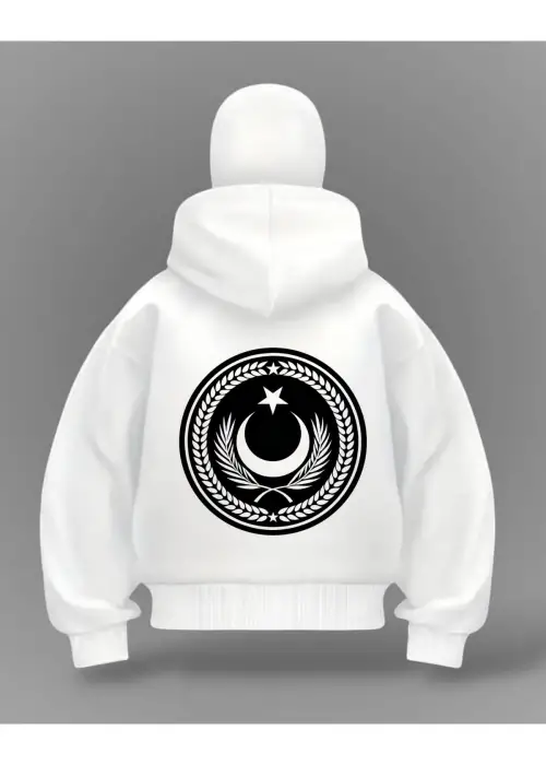 Türk Bayrağı Detail Full Mask Oversize Hırka