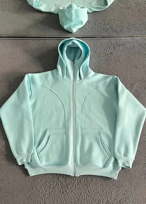 Turkuaz Kar Maskeli Unisex Sweatshirt Hırka