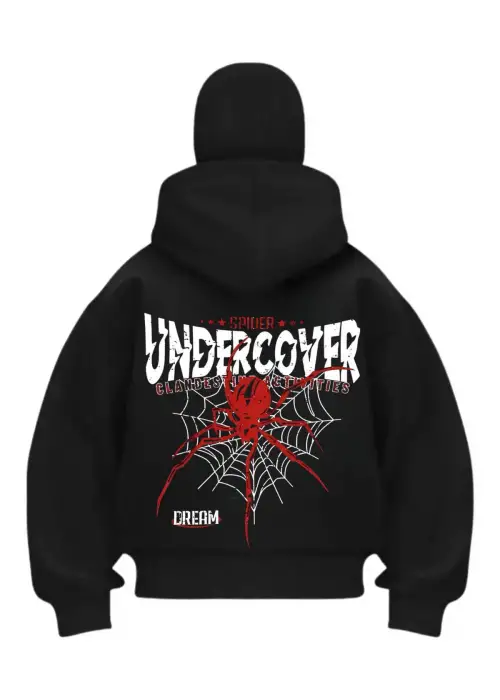 Undercover Baskılı Siyah Samuray Kar Maske Sweatshirt Hırka