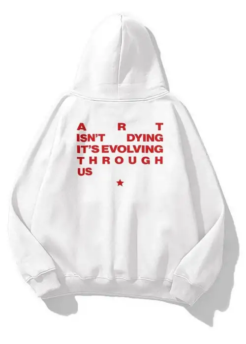 Unisex Art isnt Dying Sweatshirt Beyaz