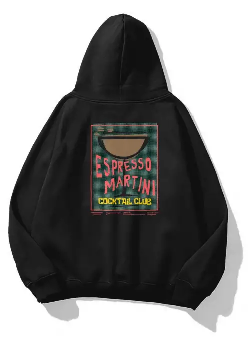 Unisex Espresso Martini Poster Sweatshirt Siyah