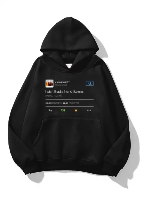 Unisex Kanye Tweet Sweatshirt Siyah