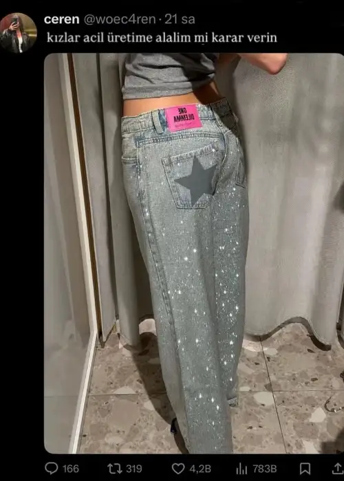 Viral Momyy Star Detail Baggy Jean