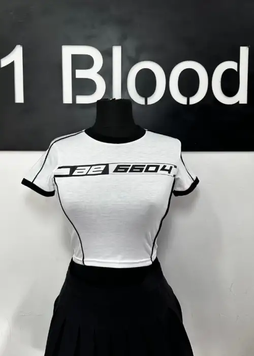 Y2k Racing Line Detail Crop Top