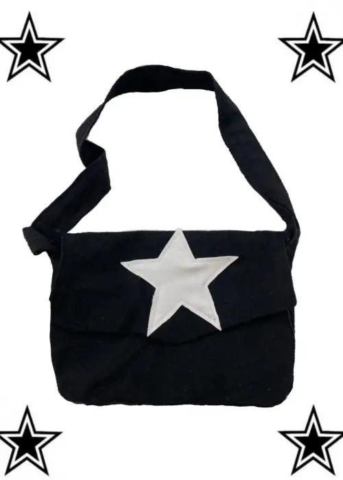 Yıldız detay postacı çanta