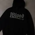 1Blood Siyah Taş Baskılı Oversize Unisex Kapüşonlu Sweatshirt