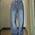 Y2K MAVİ YIKAMALI BAGGY JEAN BOL PAÇA PANTOLON