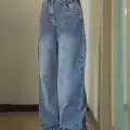 Y2K MAVİ YIKAMALI BAGGY JEAN BOL PAÇA PANTOLON