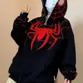 SİYAH KAPÜŞONLU KIRMIZI SPİDERMAN MASKE HIRKA