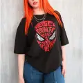 Siyah Renk Unisex Great Power Spiderman Yazılı Tişört