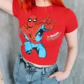 Y2k Spiderman Kırmızı The Amazing Spiderman Crop Top