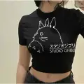 TOTORO KAWAİİ  SİYAH TOTORO CROP